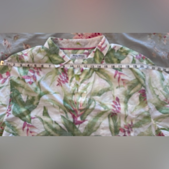 Tommy Bahama Barbados Breeze Calypso Fronds Stretch-Linen Shirt XXL EUC - Picture 5 of 9